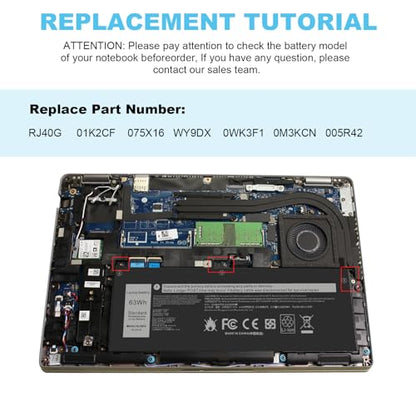 Fancy Buying RJ40G 005R42 0WK3F1 0M3KCN M033W 01K2CF Laptop Battery Replacement for Dell Latitude 15 5520 Latitude 14 5420 Precision 15 3560 Series 075X16 WY9DX P137G P137G001 P104F P104F001 - size: 9.64*3.78*0.23inch