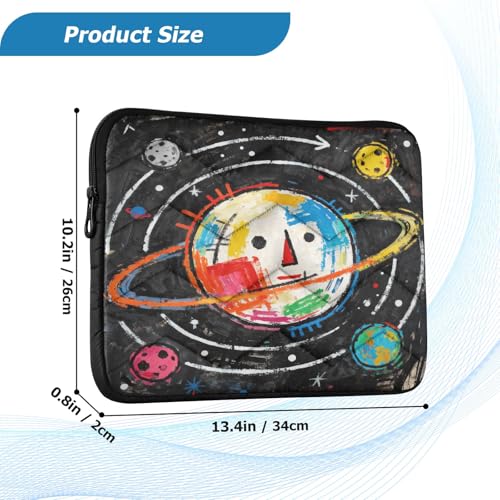 Cartoon Space Planet Padded Laptop Sleeve Case 13 Inch Soft Quilted Laptop Bag Waterproof Computer Sleeves - color: Cartoon Space Planet, size: Medium