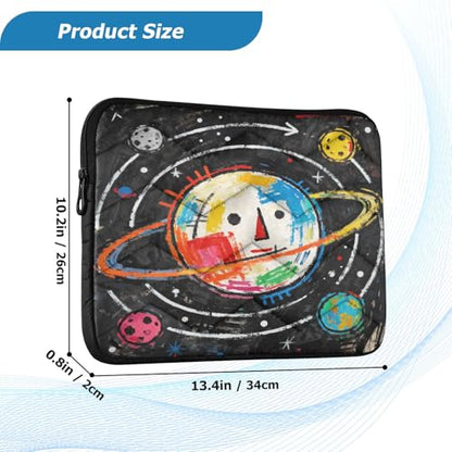 Cartoon Space Planet Padded Laptop Sleeve Case 13 Inch Soft Quilted Laptop Bag Waterproof Computer Sleeves - color: Cartoon Space Planet, size: Medium
