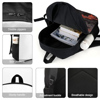 Volcano Wonder 17 Inch Laptop Backpack for Men Women Travel Daypack with Pockets Work Bag for Office