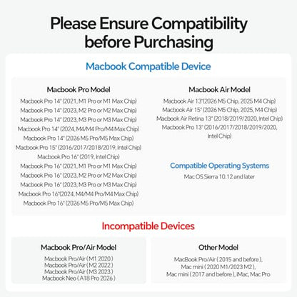 MacBook Pro Docking Station Dual Monitor 4K@60Hz for MacBook Pro/Air M3 Pro/M4/M5, PULWTOP USB C Docking Station Stand Laptop Dock with 2 HDMI, PD, Ethernet, USB A/C 10Gbps, Audio, SD/TF, USB 2.0