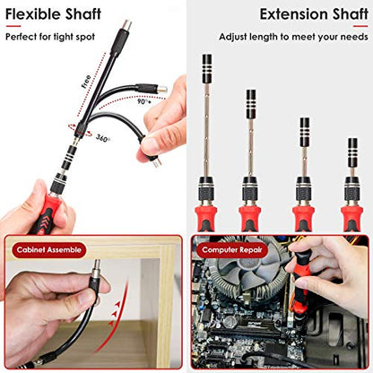 STREBITO Screwdriver Sets 142-Piece Electronics Precision Screwdriver with 120 Bits Magnetic Repair Tool Kit for iPhone, MacBook, Coumputer, Laptop, Tablet, PS4, Xbox, Nintendo, Eyeglasses, Jewelers | 120 Bits Magnetic Repair Tool Kit for iPhone, MacBook,