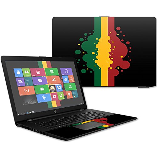 MightySkins Skin Compatible with HP 17t Laptop 17.3" (2017) - Rasta Flag | Protective, Durable, and Unique Vinyl Decal wrap Cover | Easy to Apply, Remove, and Change Styles | Made in The USA - color: Rasta Flag