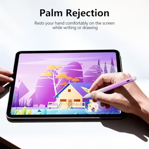 Stylus Pen for iPad 6-11th Gen 2X Fast Charge, Palm Rejection-White Pink | Tilt Sensitivity, USB-C Charge, Compatible with 2018-2026 Apple Pencil iPad Pro 11/12.9/13, Air 3/4/5/M2/M3/M4, mini 5/6/7 - color: White pink