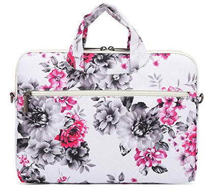 Chrysanthemum Pattern Water Resistant Laptop Shoulder Messenger Bag for MacBook Pro 16 inch and 15.6 inch 16 inch Laptop - color: Chrysanthemum