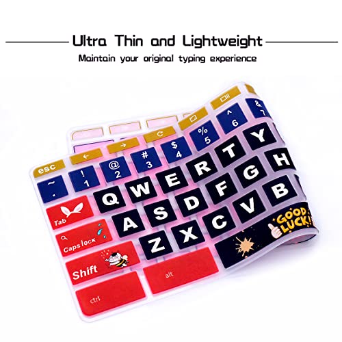 HRH Silicon Keyboard Cover Skin for HP Chromebook 11 x360 11.6",Chromebook 11 G2/G3/G4/G5/G6 EE/G7 EE 11.6",Chromebook 14-ca 14-ak14-X Series/Chromebook 14 G2 G3 G4 Keyboard Skin,Good Luck - color: Good Luck