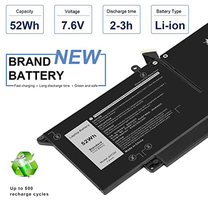 JHT2H Laptop Battery for Dell Latitude 7310 7410 Latitude 7410 Chromebook Enterprise Series P33S P34 S4V5X2 YY3GJ 2561J Y7HR3 35J09 HRGYV 0HRG WY9MP XMV7T 09YYF 7CXN6 T3JWC K36KR X825P XMT81 XMV7T - size: 10.43*3.9*0.24inch
