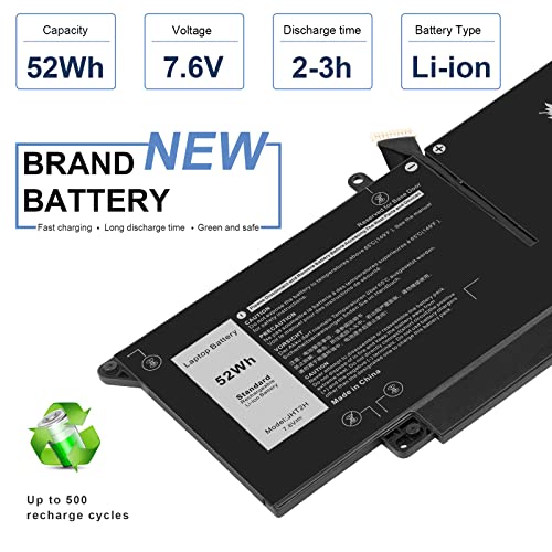 JHT2H Laptop Battery for Dell Latitude 7310 7410 Latitude 7410 Chromebook Enterprise Series P33S P34 S4V5X2 YY3GJ 2561J Y7HR3 35J09 HRGYV 0HRG WY9MP XMV7T 09YYF 7CXN6 T3JWC K36KR X825P XMT81 XMV7T - size: 10.43*3.9*0.24inch