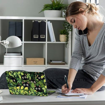 Laptop Skin Sticker Decal 12" 13" 13.3" 14" 15" 15.6",Waterproof Scratch Resistant Vinyl,Reusable Easy to Apply,for MacBook HP Dell Notebooks Netbooks Laptop,2 Wrist Pads,Cat Plant - color: Cat Plant