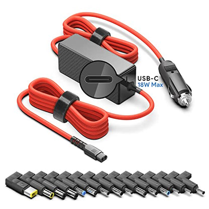 TAIFU 138W 100W 90W 65W 45W Universal Power Adapter Laptop Car Charger Replacement for HP Dell Lenovo IBM Asus Samsung Chromebook Toshiba Sony Compaq Fujitsu LG Power Supply Cord with 15 Tips
