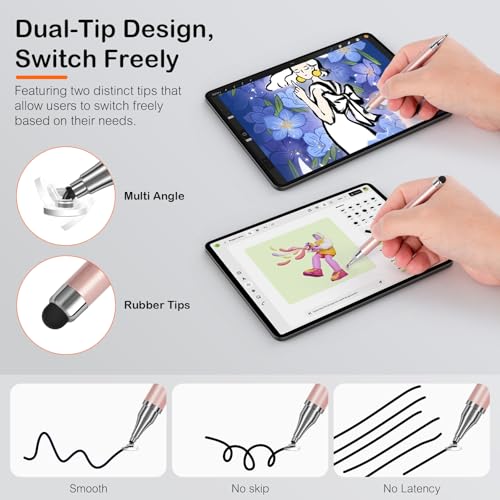 3PCS Tablets Stylus Pen for All Touchscreen Devices with Precision Disc Tip | 2-in-1 Universal Stylus Compatible with Android, Phone, and Nintendo Switch, Perfect for Writing, Drawing, and Note-Taking