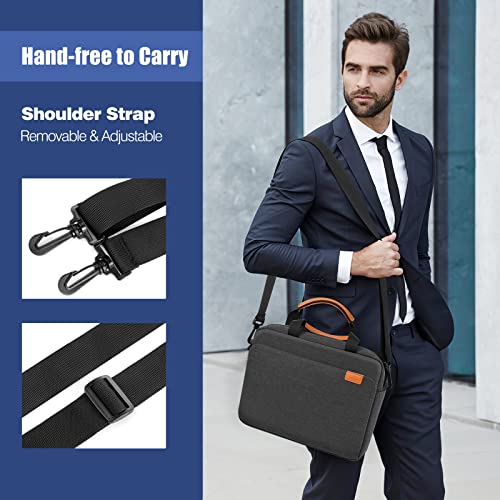MoKo 13 Inch Tablet Sleeve Case with Multi-Pockets & Shoulder Strap | Fits iPad Pro 13-inch M5, iPad Air 13-inch M4, iPad Pro 12.9 M2/M1, Surface Laptop Go 12.4 and Tab S8+/S9+ 12.4, Black&Gray - color: Black & Gray, size: 12.9 Inch