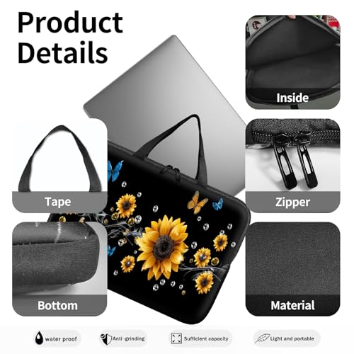 14" 15" Laptop Handle Bag Computer Bag,14.2" 15.4 inch Pouch Holder Notebook Sleeve Cover Compatible for Dell,Lenovo,Toshiba HP, Asus Notebook Messenger Briefcase-A river of flowers - color: A River of Flowers