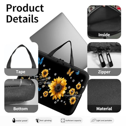 14" 15" Laptop Handle Bag Computer Bag,14.2" 15.4 inch Pouch Holder Notebook Sleeve Cover Compatible for Dell,Lenovo,Toshiba HP, Asus Notebook Messenger Briefcase-A river of flowers - color: A River of Flowers