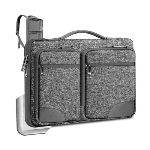 Hseok Laptop Case 15 15.6 16 inch Sleeve with Handle and Hidden Straps,Compatible with MacBook Neo 16",MacBook Pro Air 16" 15", 360°Protective PC Briefcase with 4 Pockets for Accessories,Grass ash - color: Grass Ash