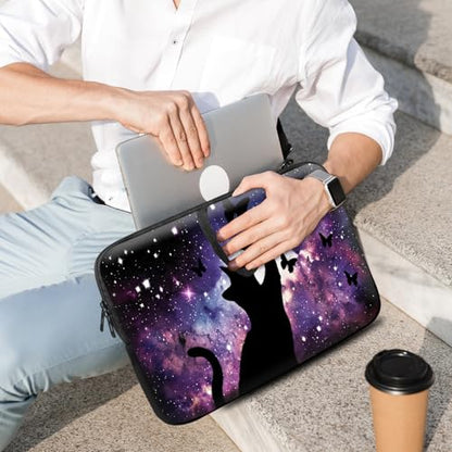 14 15 15.4 15.6 inch Laptop Handle Bag Computer Bag, Pouch Holder Notebook Sleeve Cover Soft Case Compatible for Dell,Lenovo,Toshiba HP, Asus Notebook-Astral Cat - color: Astral Cat