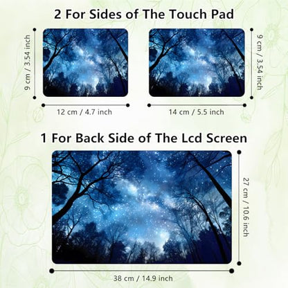 Laptop Skin Sticker Decal, Universal Reusable Vinyl Laptop Cover for 12" 13" 13.3" 14" 15" 15.4" 15.6" Notebook PC, Reusable Waterproof Scratch-Resistant with 2 Wrist Pads,Art Galaxy Forest - color: Art Galaxy Forest