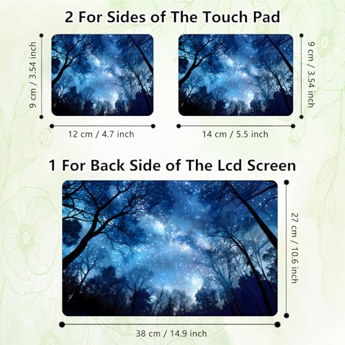 Laptop Skin Sticker Decal, Universal Reusable Vinyl Laptop Cover for 12" 13" 13.3" 14" 15" 15.4" 15.6" Notebook PC, Reusable Waterproof Scratch-Resistant with 2 Wrist Pads,Art Galaxy Forest - color: Art Galaxy Forest
