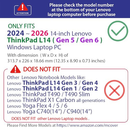 mCover case ONLY Compatible for 2024-2026 14" Lenovo ThinkPad L14 Gen 5/6 Series Windows Notebook Computers(NOT Fitting Any Other Lenovo Models)- Blue - color: Blue