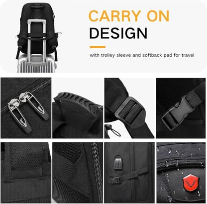 Travel laptop backpack, Extra Large 60L Traveling College Backpack,Large Capacity Backpack for Men Women,Fits 17 Inch Computer, USB Charging Port, Green - color: 60l Green-a