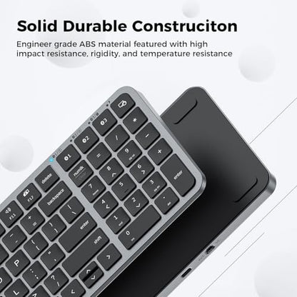 iClever Bluetooth Keyboard with Numeric Keypad - Multi-Device Support, Stable Connection, Compact Design, Enhanced Typing Experience, Perfect for MacBook, iPad, and Windows Laptops