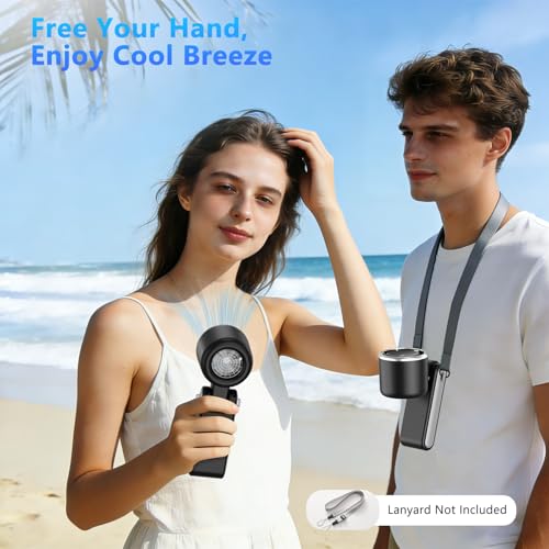 COO Portable Handheld Turbo Fan, 5-Speed Rechargeable Personal Fan | 180° Foldable 3 IN 1 Design with LED Display, Mini Desk Fan for Office, Travel & Outdoor Activities, Black - color: Black1