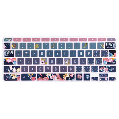 Silicon Keyboard Cover for 11.6" Lenovo Chromebook C330 C340, Flex 11, 100e 300e 500e N20 N21 N22 N23, 14" N42 N42-20, Red Flower - color: Red flower