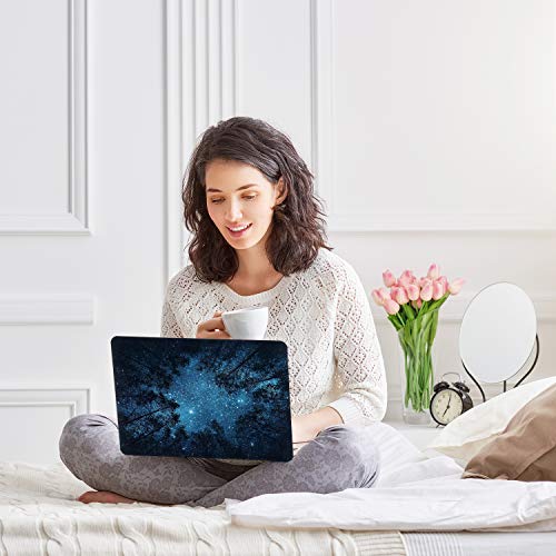 Case for MacBook Air 13-inch Laptop M5 M4 M3 M2 A3449 A3240 A3113 A2681 2026-2022 Release with Touch ID, Soft-Touch Plastic Hard Protective Cover&Keyboard Cover, Forest Starry - color: Blue