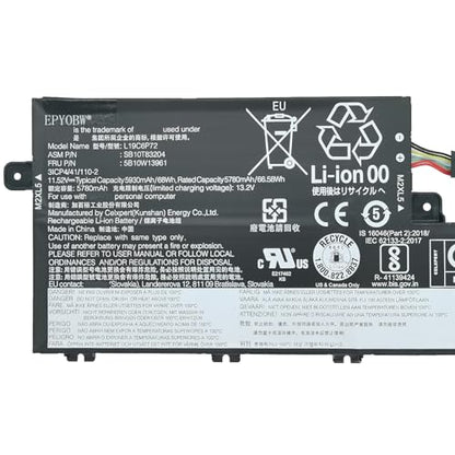 L19C6P72 Laptop Battery 68Wh 6-Cell Compatible with Lenovo ThinkPad T15P Gen 1 / T15P Gen 2 / T15P Gen 3 / ThinkPad P15V Gen 1 / P15V Gen 2 / P15V Gen 3 Series L19L6P72