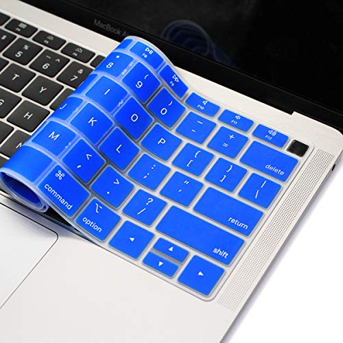 Se7enline for MacBook Air Keyboard Cover 13 inch 2018-2023 A1932 | Silicone Waterproof Dustproof Durable Washable Laptop Accessories US Layout 2023 2022 2021 2020 2019 2018,Deep Blue - color: Deep Blue