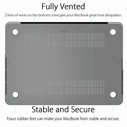 UESWILL Matte Hard Shell Case Cover Compatible with MacBook Pro (Retina, 13 inch, Early 2015/2014/2013/Late 2012), Model A1502/A1425, No CD-ROM, No USB-C, Gray - color: Gray, size: MacBook Pro 13" Retina A1502/A1425