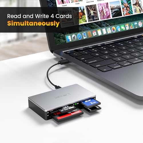 SmartMedia Card Reader Writer All-in-1 USB Universal Multi Card Adapter Slim Hub Read Smart Media, xD, SD, SDHC, SDXC, UHS-I, MMC, MS Pro Duo, CF, MD, Camera Flash Memory Cards For Windows, Mac, Linux