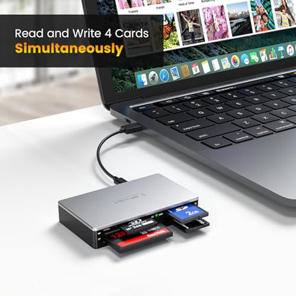 SmartMedia Card Reader Writer All-in-1 USB Universal Multi Card Adapter Slim Hub Read Smart Media, xD, SD, SDHC, SDXC, UHS-I, MMC, MS Pro Duo, CF, MD, Camera Flash Memory Cards For Windows, Mac, Linux