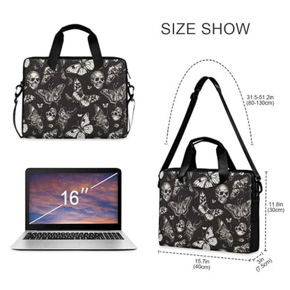 MNSRUU Laptop Bag for 15.6 inch Black Gothic Bats - color: Skull A8414