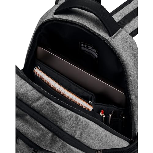 Under Armour Unisex-Adult Hustle 6.0 Backpack, (026) Castlerock Full Heather/Black/Black, One Size Fits Most - color: (026) Castlerock Full Heather / Black / Black, size: One Size