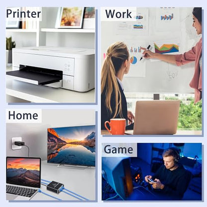 LIEZHUA Upgrade Ethernet Splitter 1 to 3 High Speed 1000Mbps, LAN with USB Power Cable, RJ45 for Cat5/5e/6/7/8 Cable Gigabit Internet [3 Devices Simultaneously Networking] | 3 Devices Networked Simultaneously ,1000 Mbps Multi-port network Splitter with US
