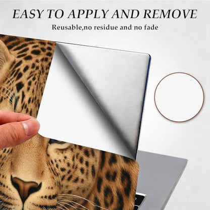DEGDFSGR 12.1-15.6 Inch Universal Reusable Laptop Skin Sticker Decal, Waterproof Removable Protector for Notebook Cover, Scratch-Resistant Vinyl Cuttable Full Wrap Sticker, Golden Leopard Print - color: Golden Leopard Print