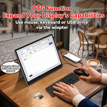 S123E 12.3 Inches Portable Monitor Touchscreen Monitor for Switch/Switch 2 | 1920 x1280 Ultra Slim Mini Travel Monitor 1280P IPS Display 100% sRGB for Laptop Surface PC Xbox PS4/5 and Office - size: 12.3"