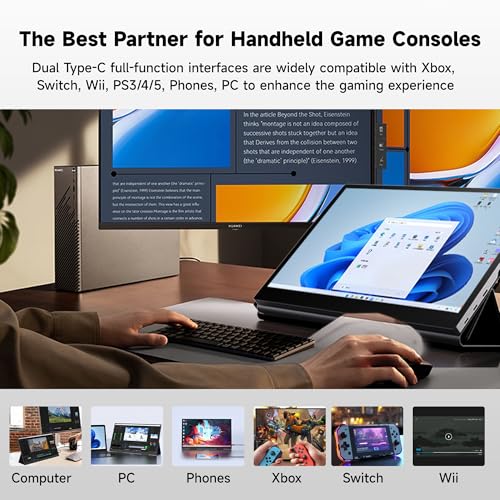 15.6" Portable Monitor 4K OLED Touchscreen, 100% Adobe RGB 10-Bit Color, USB-C External Display for Laptop, PC, Mac, Phone, Gaming, with Smart Cover & Stand