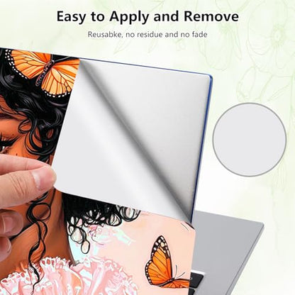 Laptop Skin Sticker Decal, Universal Reusable Vinyl Laptop Cover for 12" 13" 13.3" 14" 15" 15.4" 15.6" Notebook PC, Reusable Waterproof Scratch-Resistant with 2 Wrist Pads,American Butterfly Girls - color: American Butterfly Girls