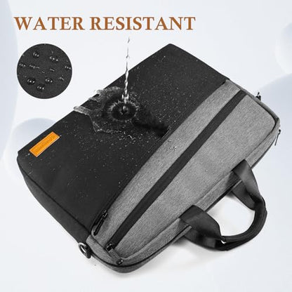 bagasin 17 17.3 inch Laptop Computer PC Shoulder Bag Carrying Case | Water-Repellent Fabric Briefcase, Lightweight Toploader, Business Casual or School - color: Grey, size: 17-17.3