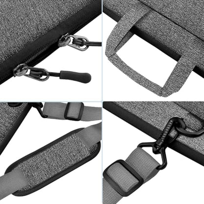 Laptop Case 15.6 inch Shoulder Bag, Durable Shockproof Protective Computer Carrying Briefcase with Multi-Pockets and Strap Compatible with Most 15.6 inch Notebooks,Dark gray-black - color: Dark Gray-black, size: 15.6"