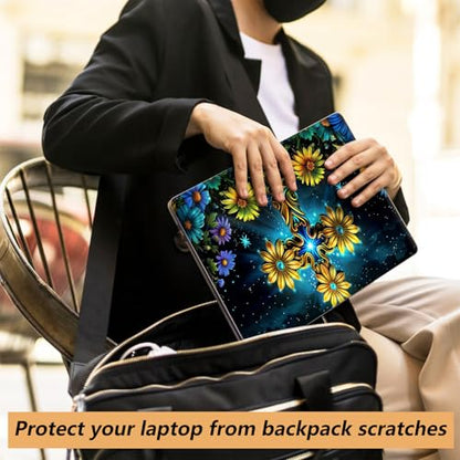 Laptop Skin Sticker for 12.1”-15.6“ Laptops (Fits 13”, 13.3”, 14”, 15”, 15.4”) | Protective Universal Reusable Vinyl Art Decal Cover | Waterproof & Scratch-Resistant-Floral Cross - color: Floral Cross
