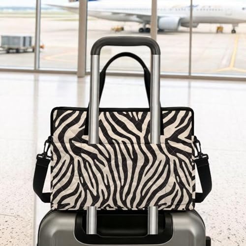 Laptop Sleeve, Laptop Cover with Adjustable Strap Computer Bag Tablet Notebook Sleeves Handbag Messenger Briefcase - color: Zebra Stripe