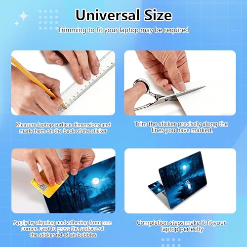 Universal Laptop Skin Sticker Decal for 11.6”12" 13" 13.3" 14" 15" 15.4" 15.6" Reusable Waterproof Scratch-Scratch Resistant Protective Vinyl Laptop Notebook Skin Stickers - Blue Forest Moon - color: Blue Forest Moon