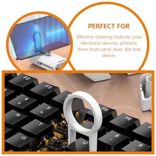 8-in-1 Electronics Cleaning Kit with Keyboard and Screen Brushes for Laptops, Phones, and Earphones, White Multifunctional Cleaning Tools Set for Office and Travel Use