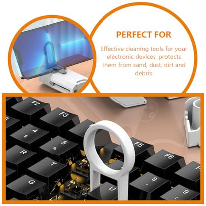 8-in-1 Electronics Cleaning Kit with Keyboard and Screen Brushes for Laptops, Phones, and Earphones, White Multifunctional Cleaning Tools Set for Office and Travel Use
