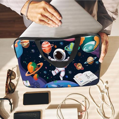 14" 15" Laptop Handle Bag Computer Bag,14.2" 15.4 inch Pouch Holder Notebook Sleeve Cover Compatible for Dell,Lenovo,Toshiba HP, Asus Notebook Messenger Briefcase-Cute astronaut - color: Cute Astronaut