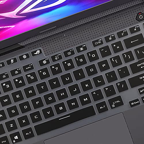 Keyboard Cover for ASUS ROG Strix G15 G513 G533 Gaming Laptop, Black, Silicone, Waterproof and Dustproof, US Keyboard Skin