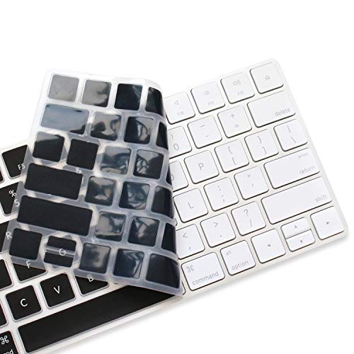 ProElife Ultra Thin Silicone Keyboard Protector Cover Skin for Apple Magic Keyboard & Magic Keyboard 2 (U.S Version, Model: MLA22L/A-A1644, Without Numeric Keypad) (Black) - color: Black